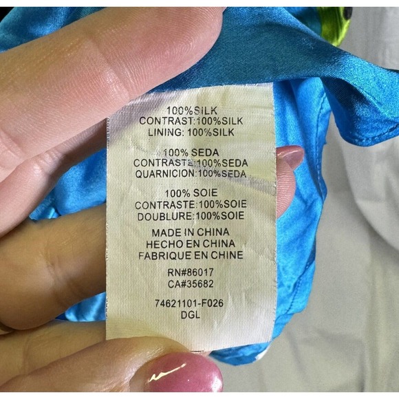 bebe XS Dress Blue Floral Cocktail Beach Silk Wedding Party Silk‎ - Picture 4 of 4